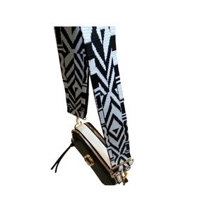 Black Aztec Fabric Crossbody Strap
